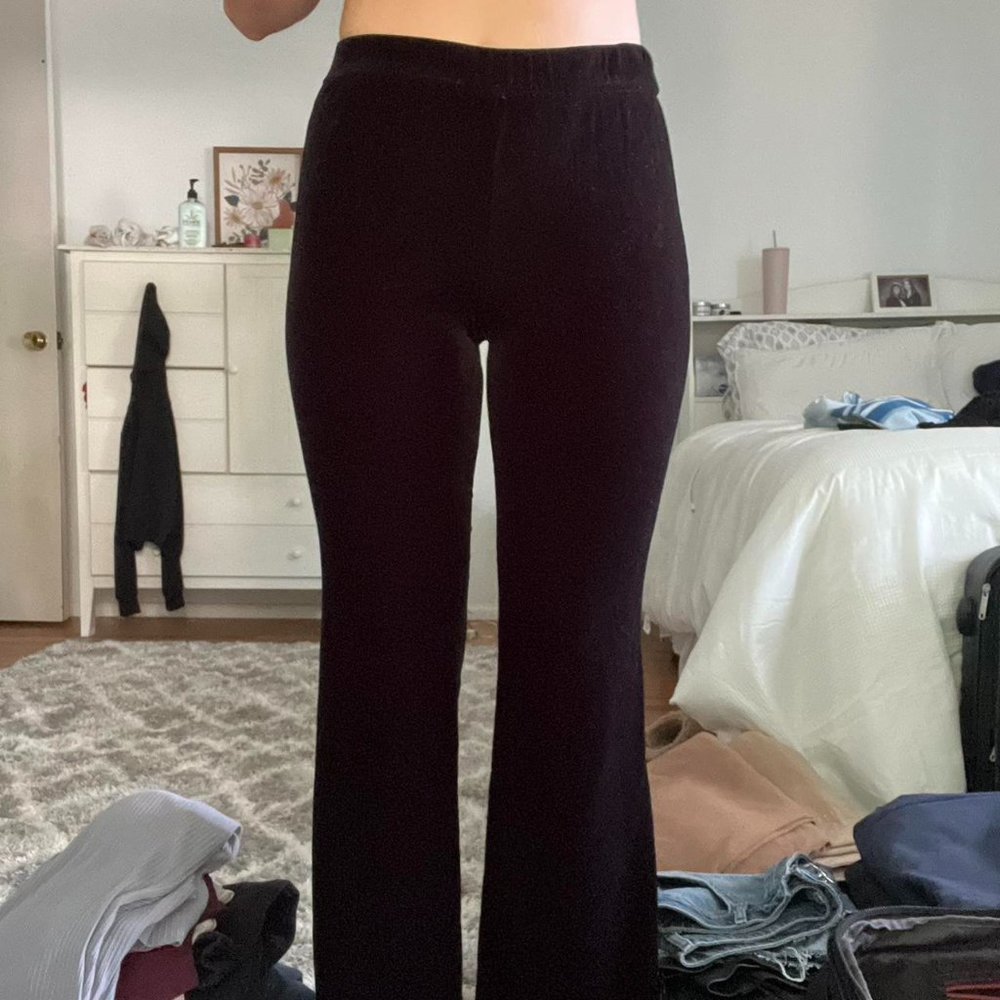 Zara Velour Yoga Pants Wide leg